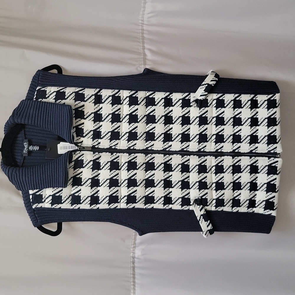 Navy Blue and White Sweater Vest
